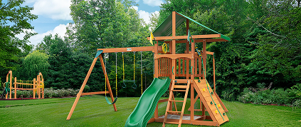 Wooden backyard playset
